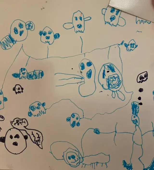 frightening images drawn by child