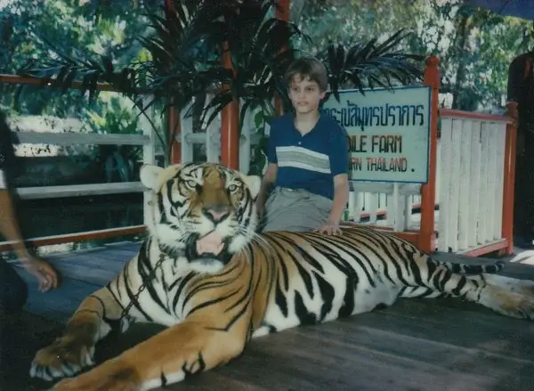 boy with tiger