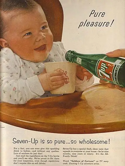 7up ad suggesting it could be given to infants