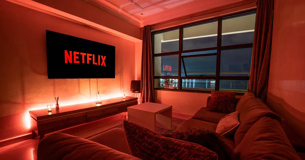 Netflix on TV in living room