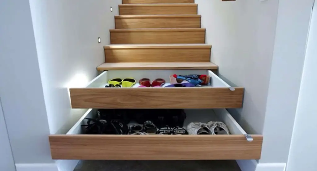 Hidden stairway storage