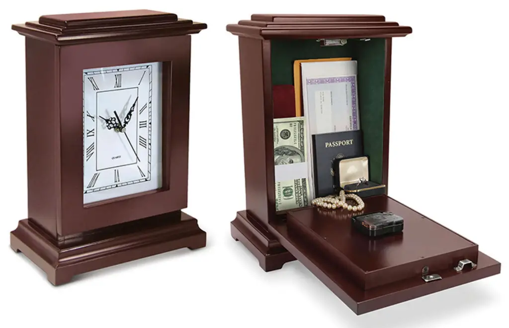 Clock with hidden compartment