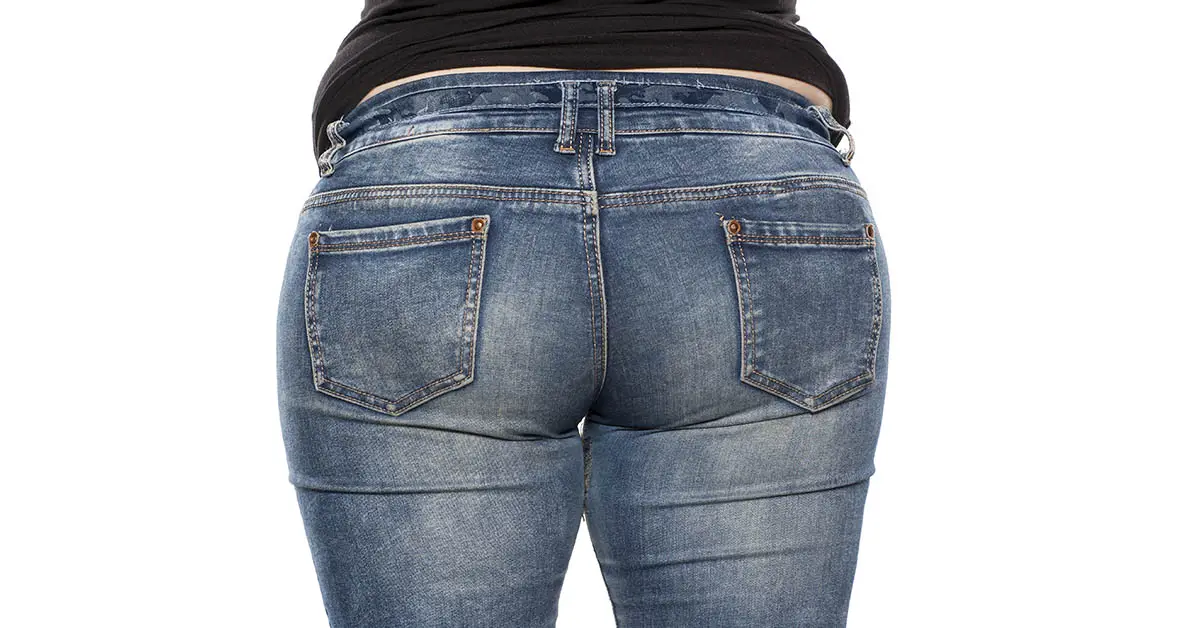thick-thighed woman in jeans