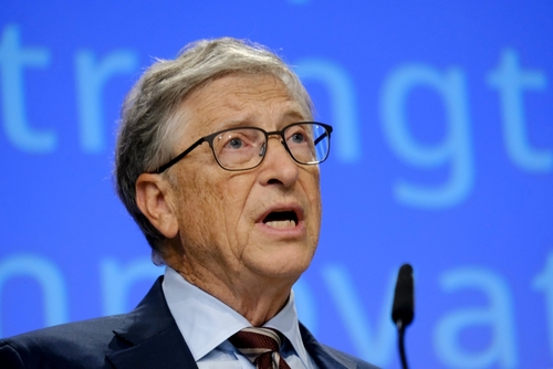 Former Microsoft CEO, Bill Gates during the launch of a new funding partnership to eradicate polio signing ceremony in Brussels, Belgium on October 11, 2023.