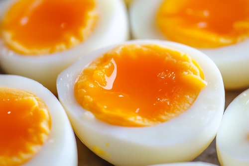 close up of boiled egg