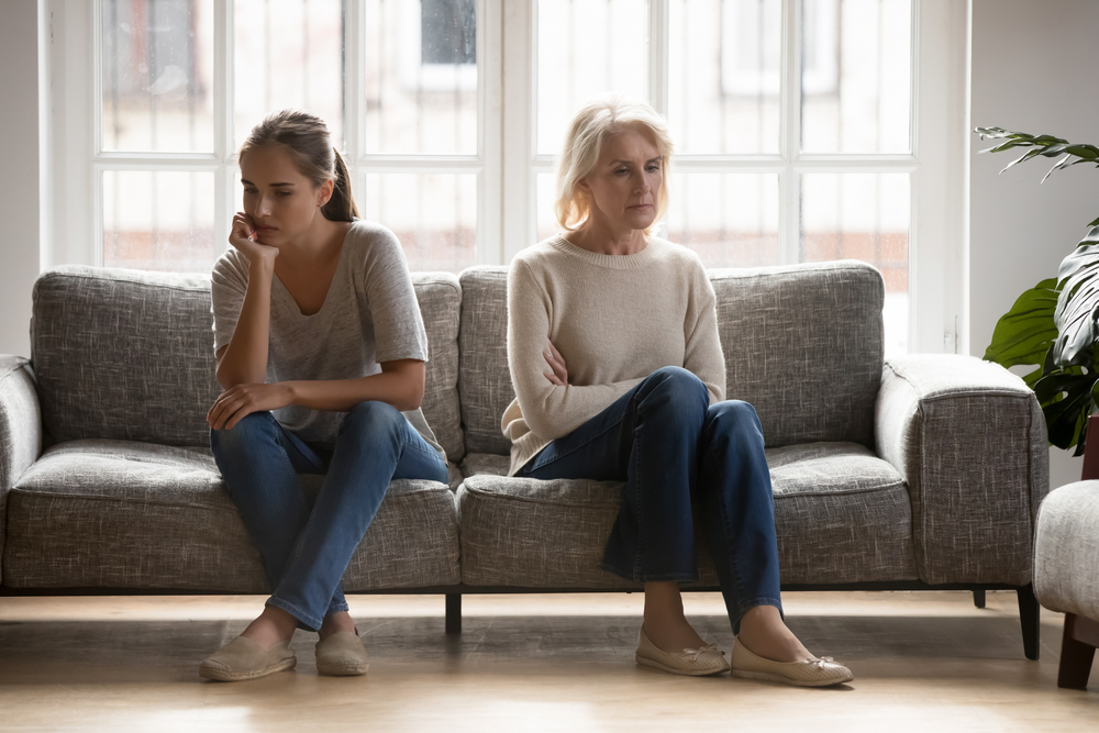 mom and daughter on a couch