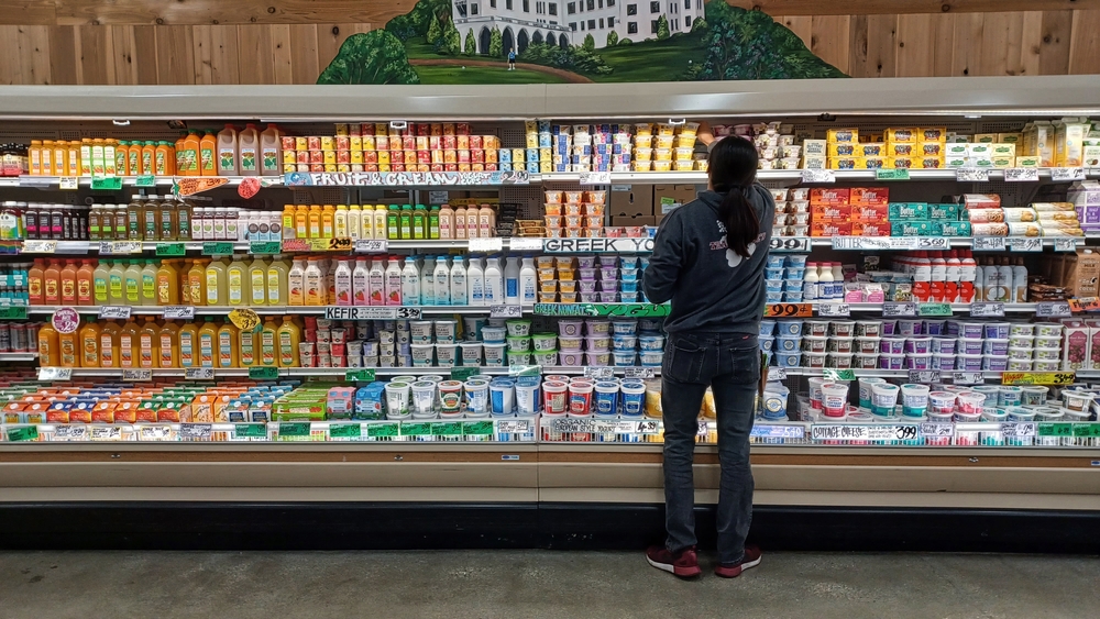 man in grocery shop