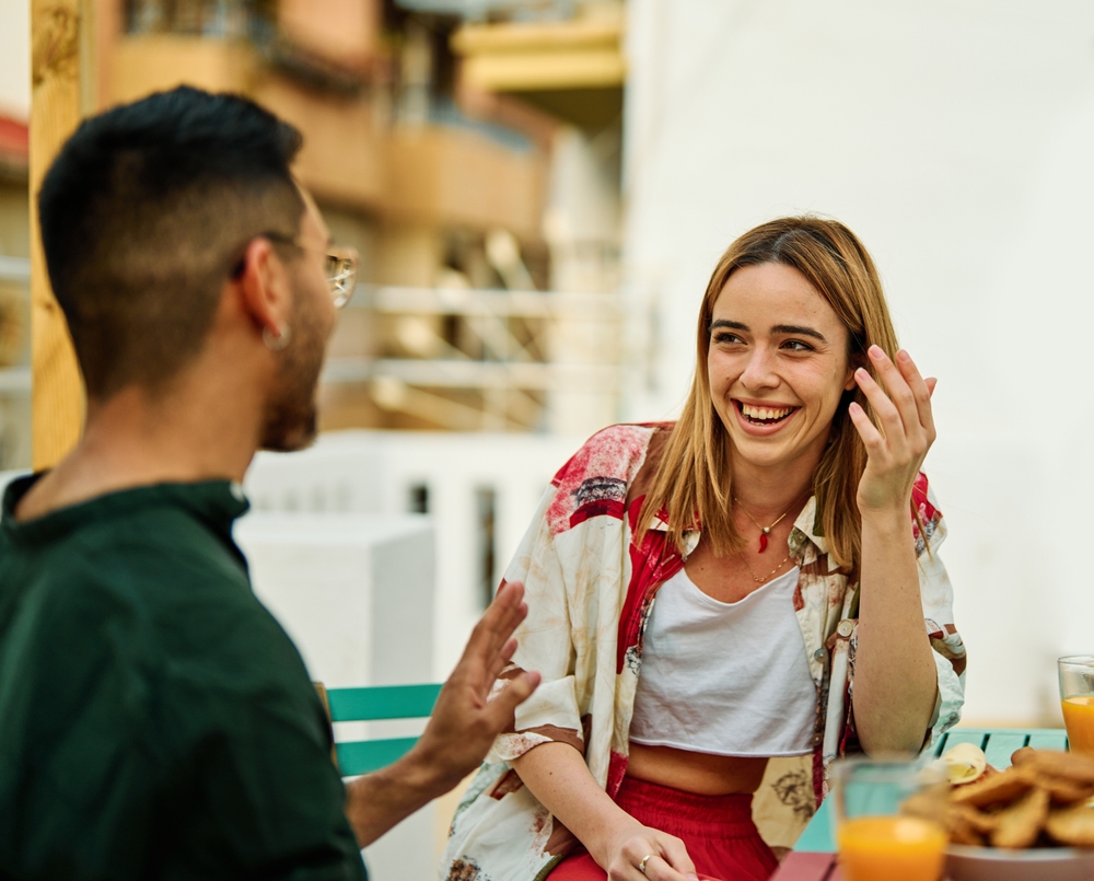 couple laughing
