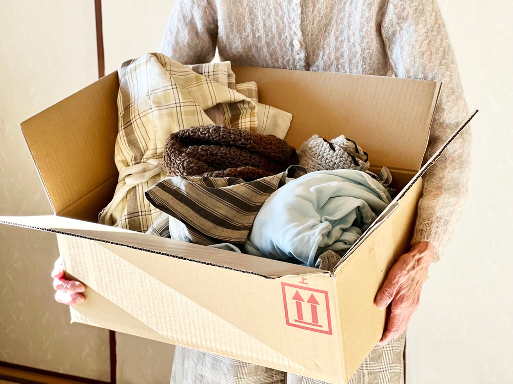 woman holding box