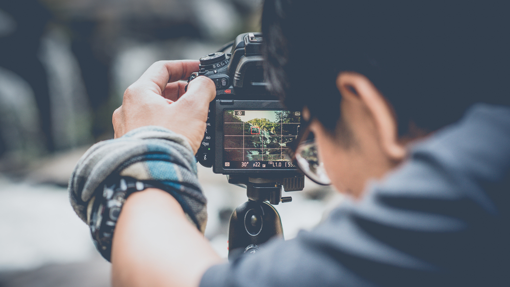 man taking a picture